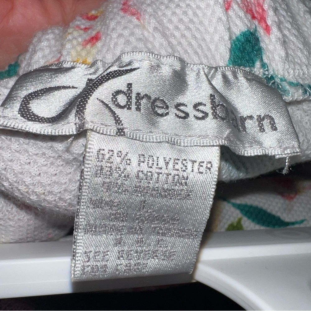 Dress Barn White Floral Button-Front Skort with Pink & Green Print - Picture 3 of 11